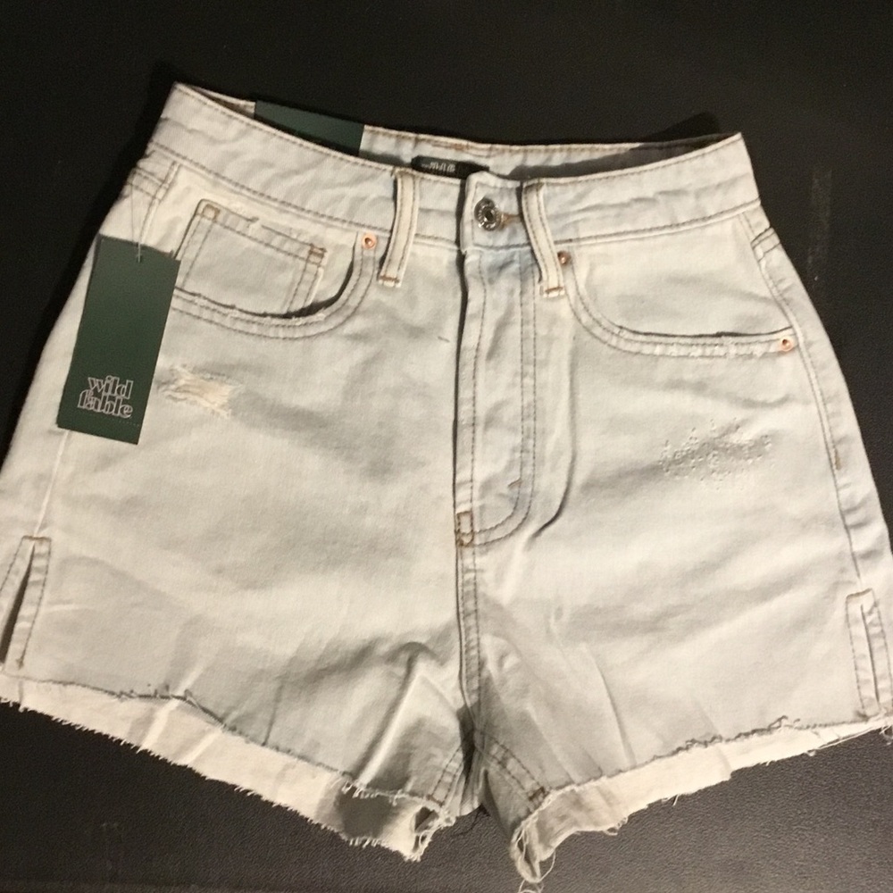 wild fable Light Wash High-Rise Denim Cutoff Shorts